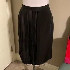 NWT Oscar de la Renta Charm Panel Black Silk Pencil Straight Skirt Sz 10